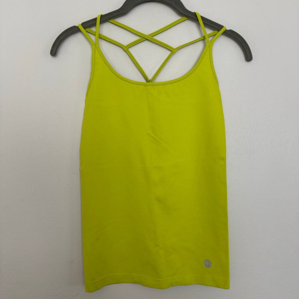 Avocado Activewear Chartreuse Tank Top with Crisscross Strappy Back
